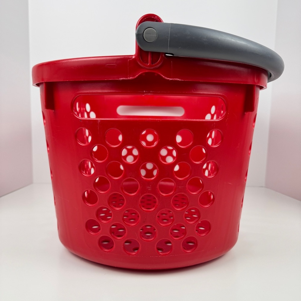 TARGET Red Shopping Basket With Handle Bullseye Logo - Full Size - Picture 4 of 8